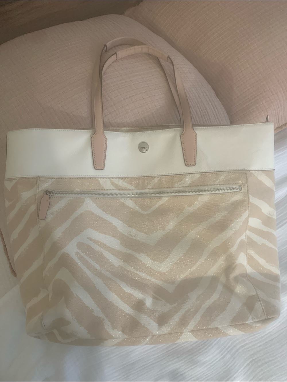 Coach Zebra-Pattern Tote Bag